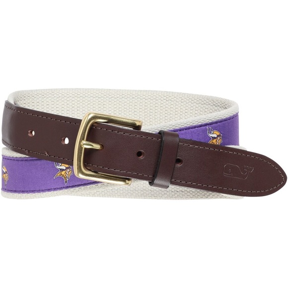 Men’s Vineyard Vines NFL Minnesota Vikings Canvas Belt - Picture 1 of 4